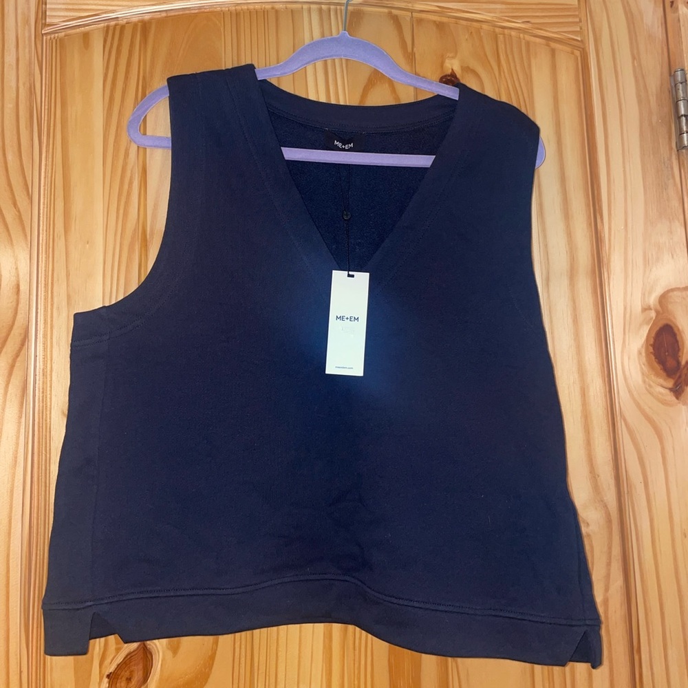Me+Em Navy Tank NWT 100% Cotton